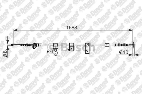 BOSCH 1987482306 Fren Teli Sag 1688 Mm Toyota Corolla 03>07